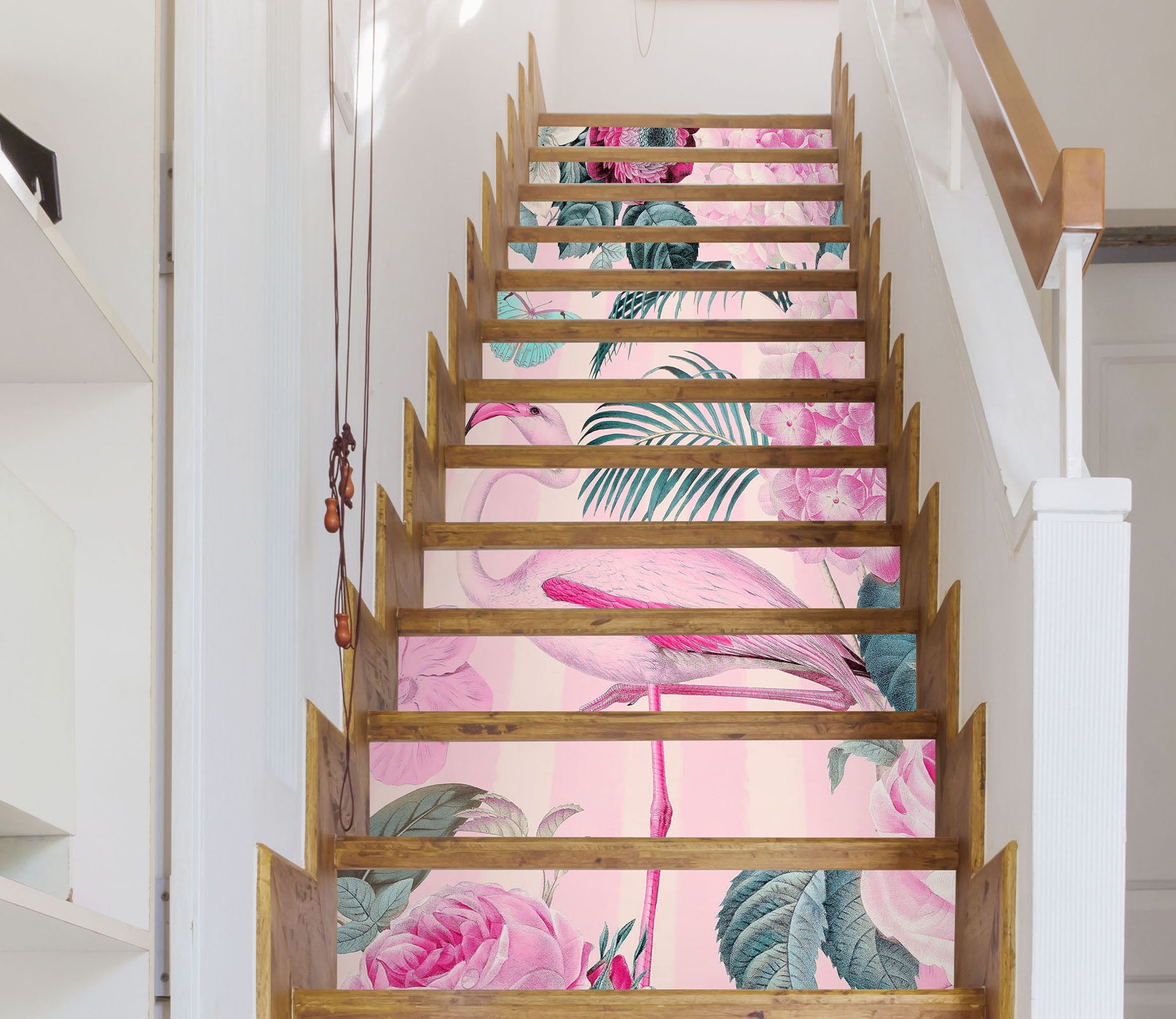 3D Flamingo Leaves 109206 Andrea Haase Stair Risers