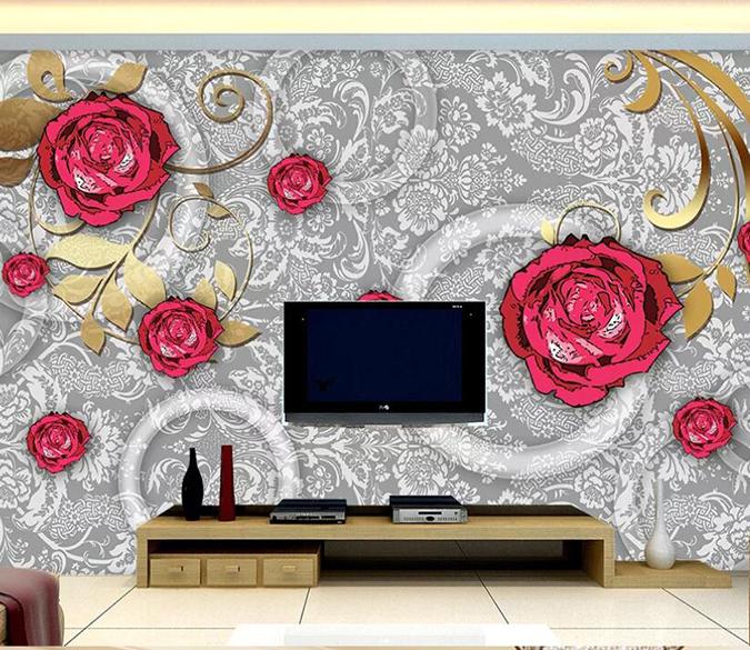 3D Pink Flowers 914 Wall Murals Wallpaper AJ Wallpaper 2 