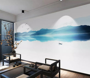 3D Blue Mountain WC531 Wall Murals