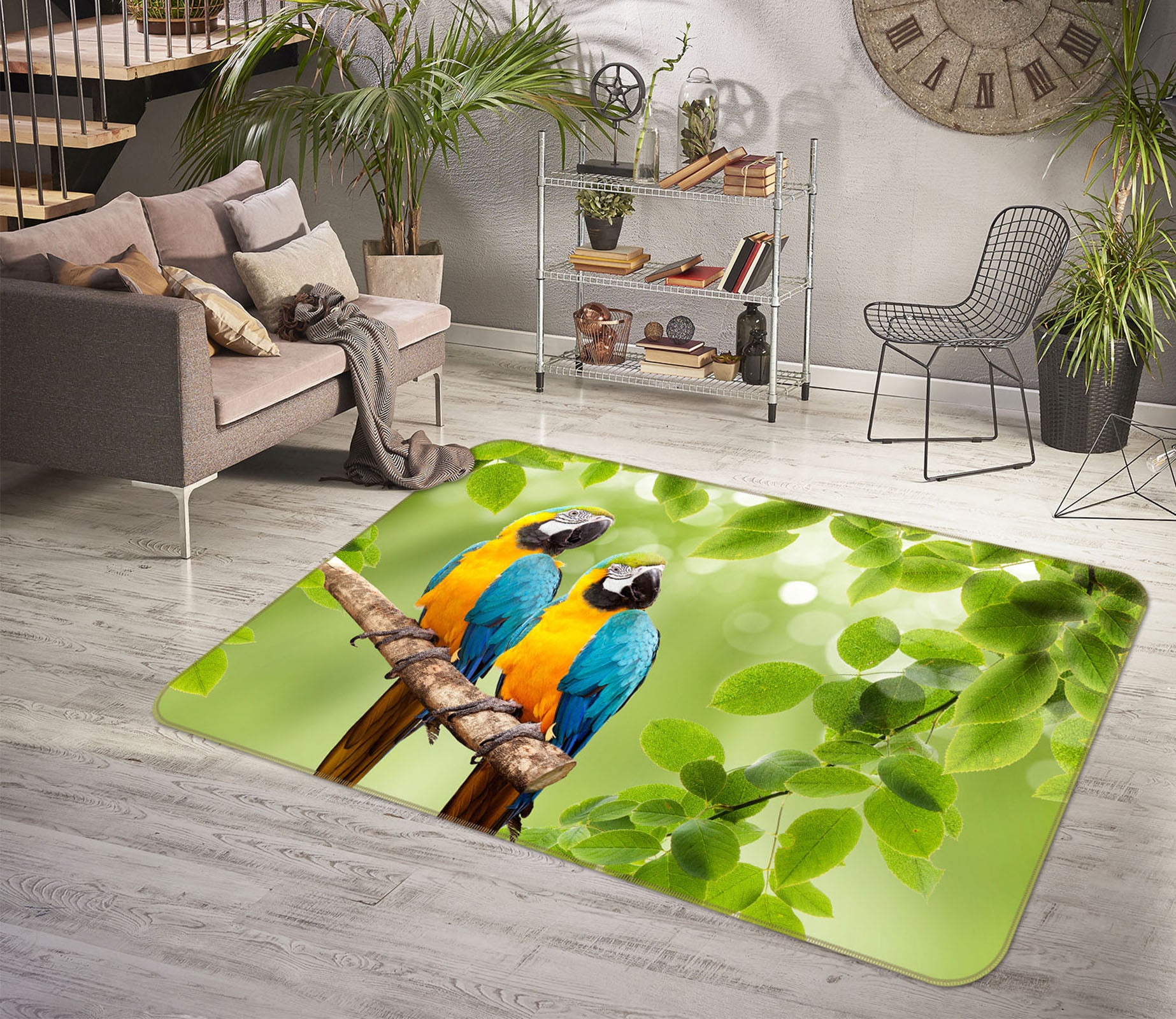 3D Parrot Branch 69012 Animal Non Slip Rug Mat