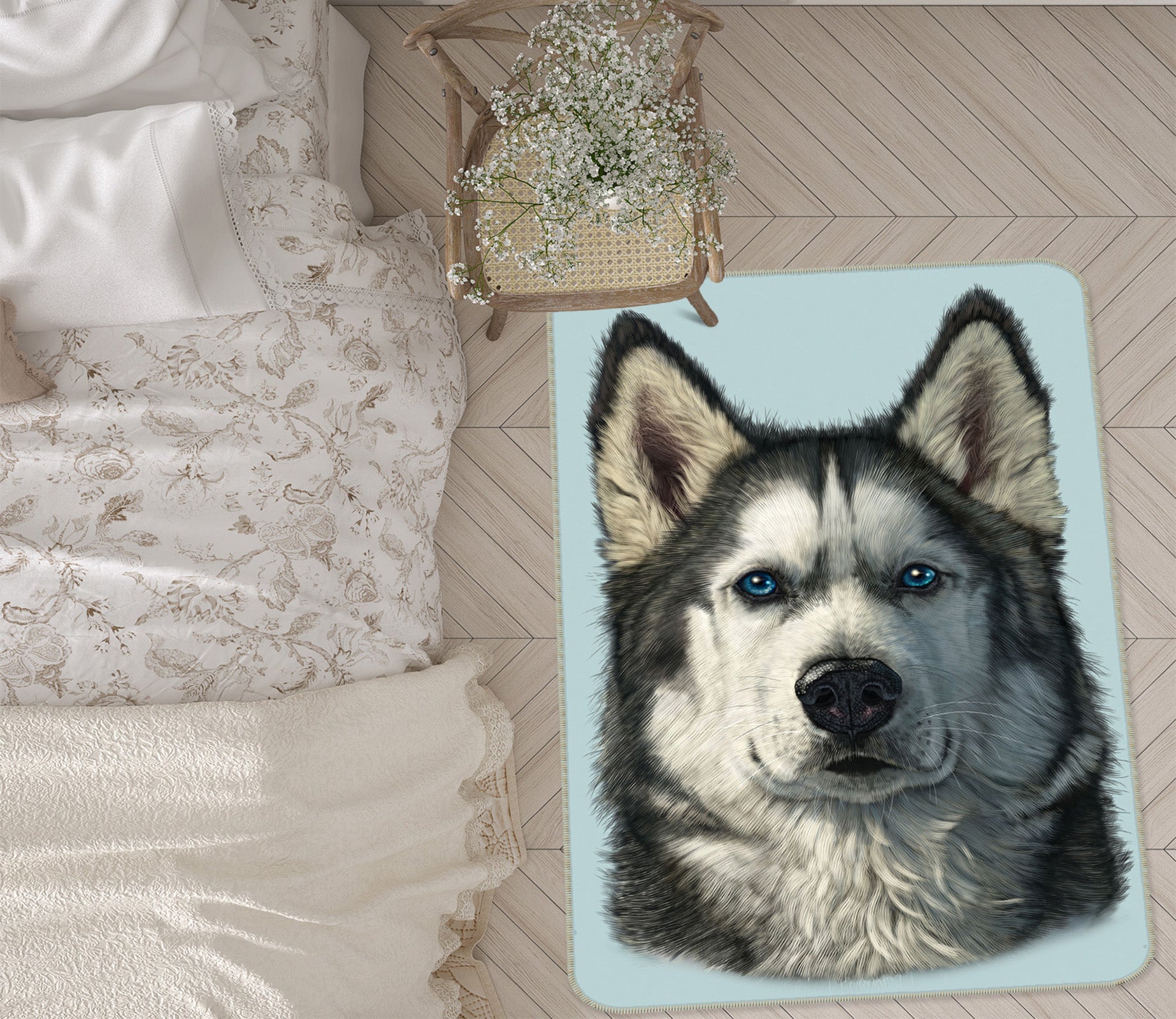 3D Husky 84231 Vincent Hie Rug Non Slip Rug Mat