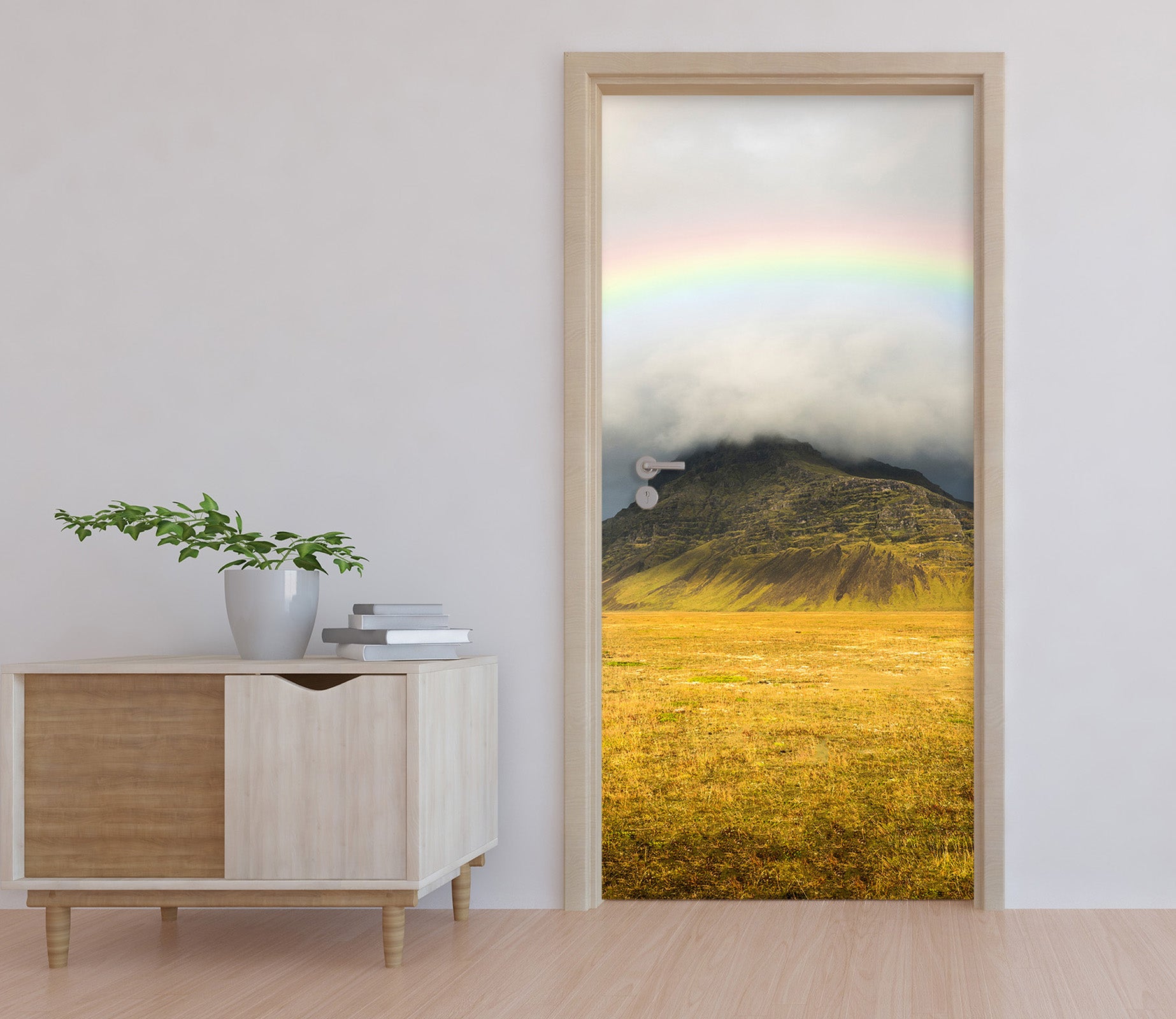 3D Grassland Rainbow Hillside 11517 Marco Carmassi Door Mural