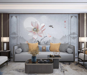 3D Moon Lotus WC2534 Wall Murals