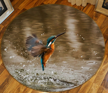 3D Kingfisher 81297 Animal Round Non Slip Rug Mat