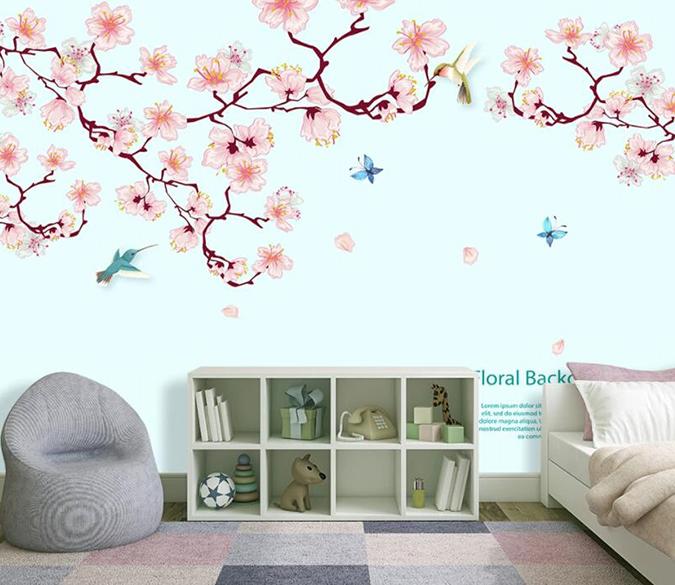 3D Pink Flowers 1395 Wall Murals Wallpaper AJ Wallpaper 2 