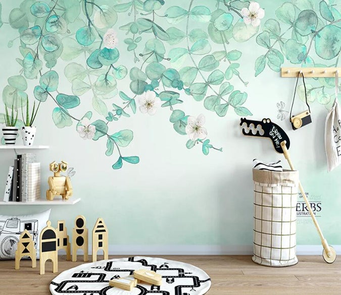 3D Green Leaf 769 Wall Murals Wallpaper AJ Wallpaper 2 