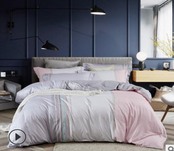 3D Light Pink Beige 20148 Bed Pillowcases Quilt