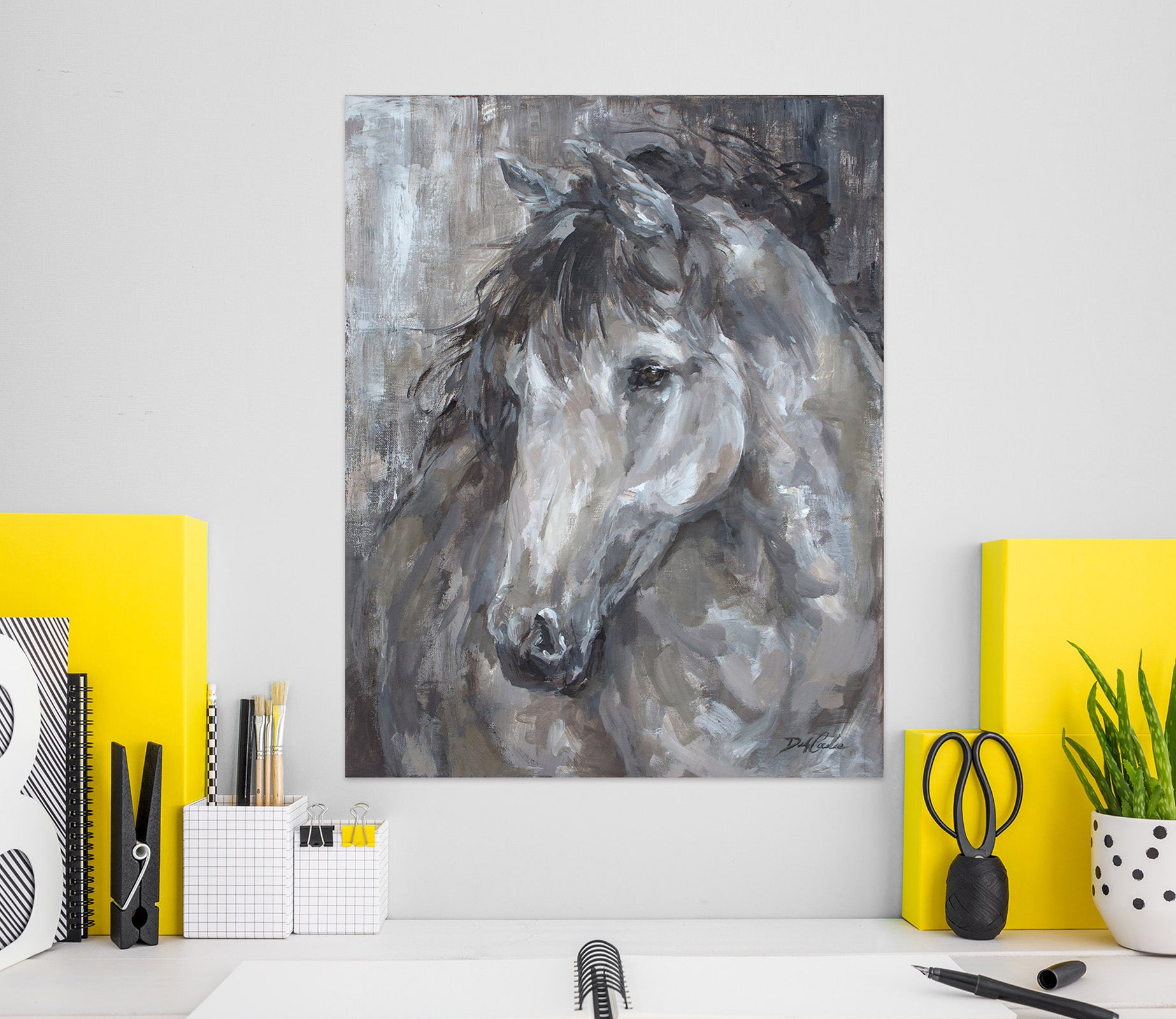 3D Black Grey Horse 0115 Debi Coules Wall Sticker