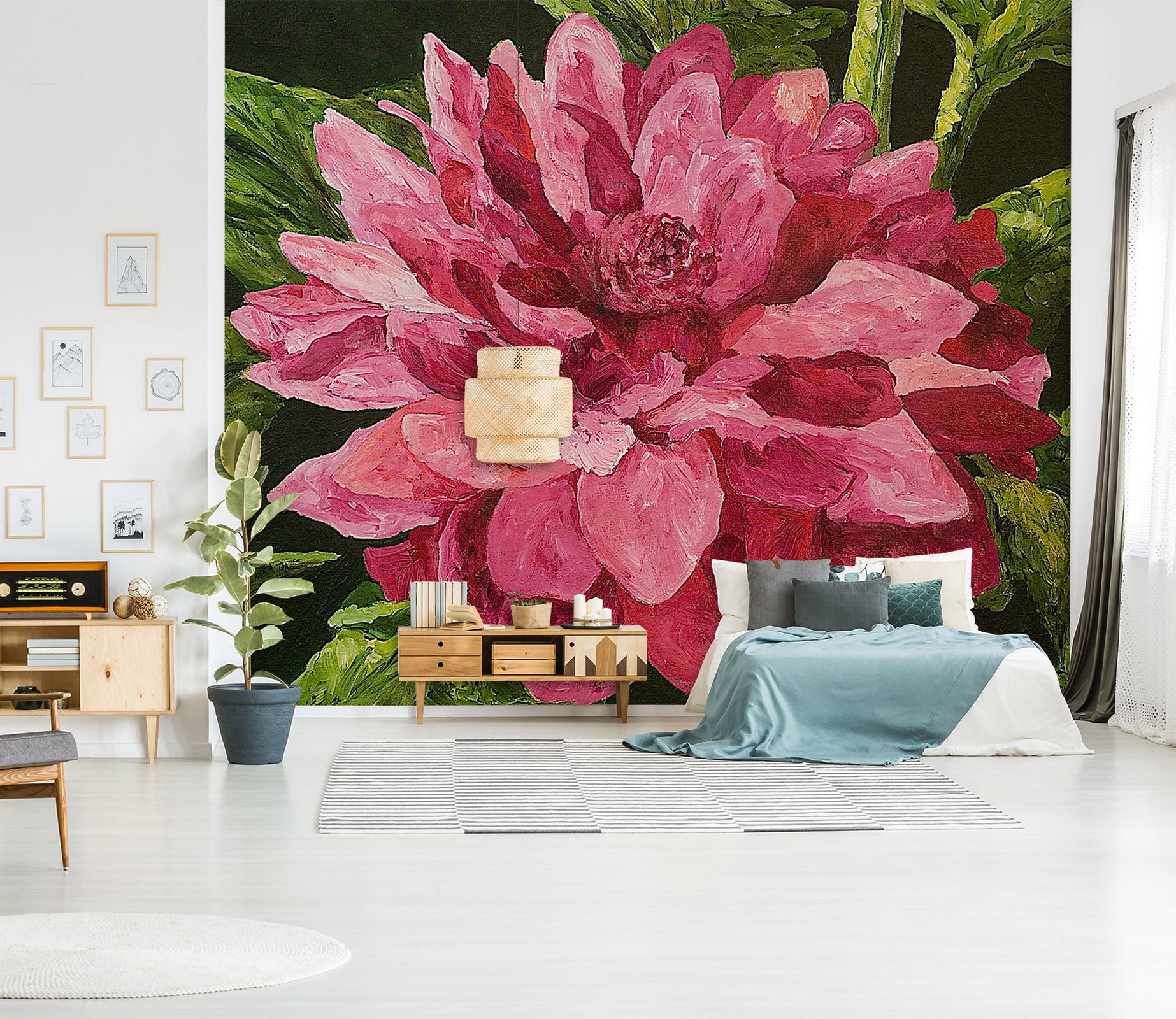 3D Painted Flowers 164 Allan P. Friedlander Wall Mural Wall Murals