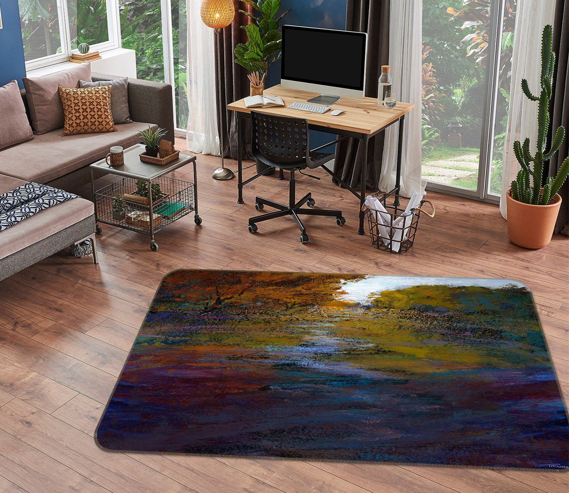 3D Autumn Forest 1039 Michael Tienhaara Rug Non Slip Rug Mat