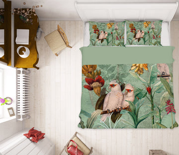 3D Parrot Banana 047 Uta Naumann Bedding Bed Pillowcases Quilt