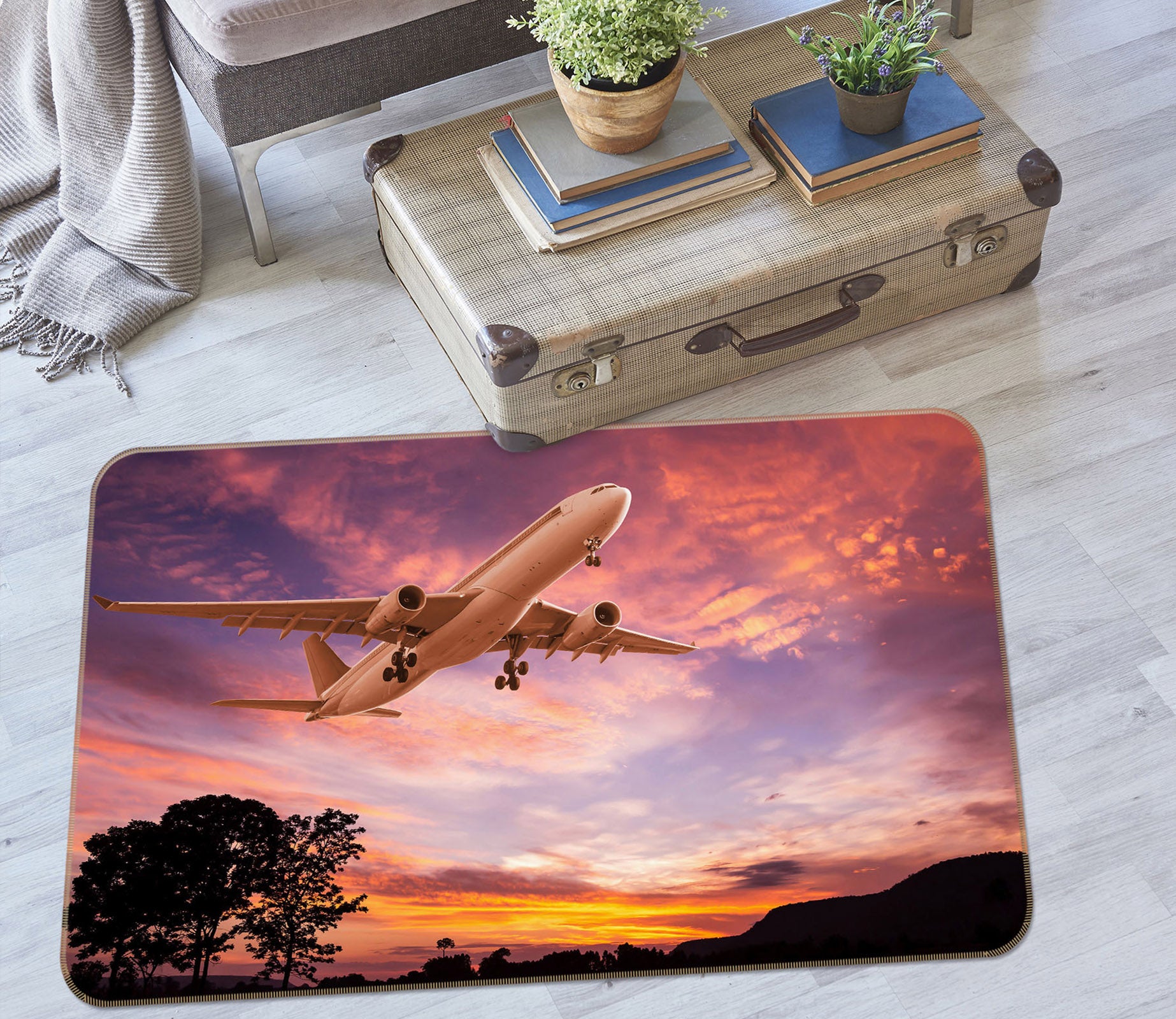 3D Aircraft Clouds 42076 Vehicle Non Slip Rug Mat