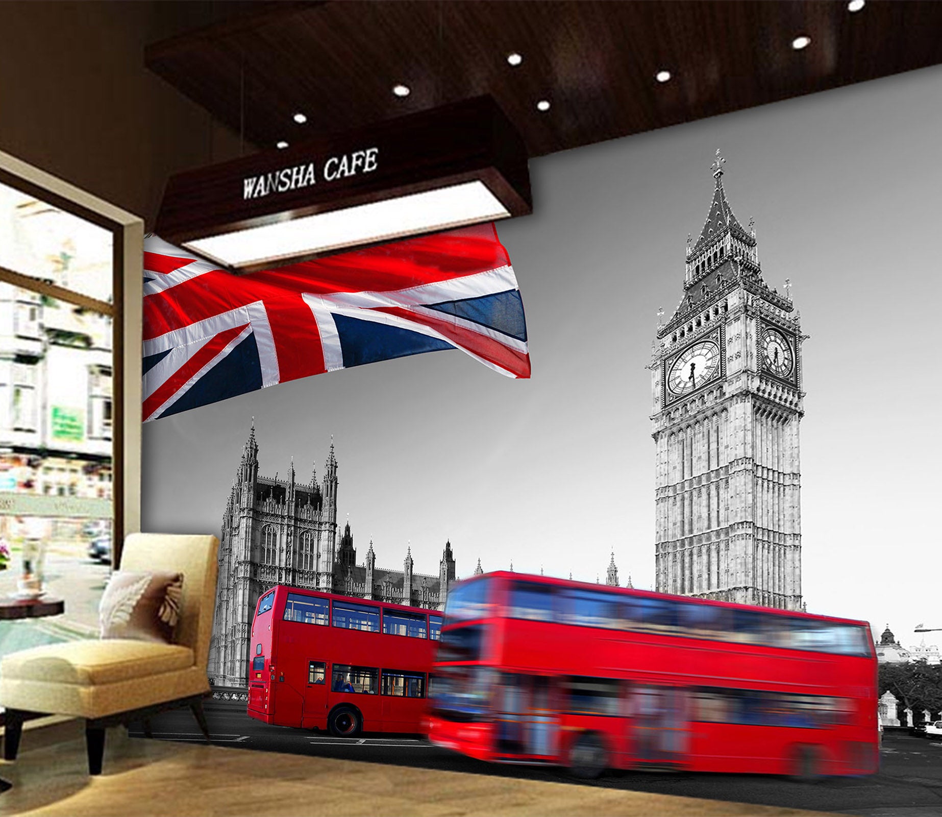 3D Train Flag 175 Vehicle Wall Murals