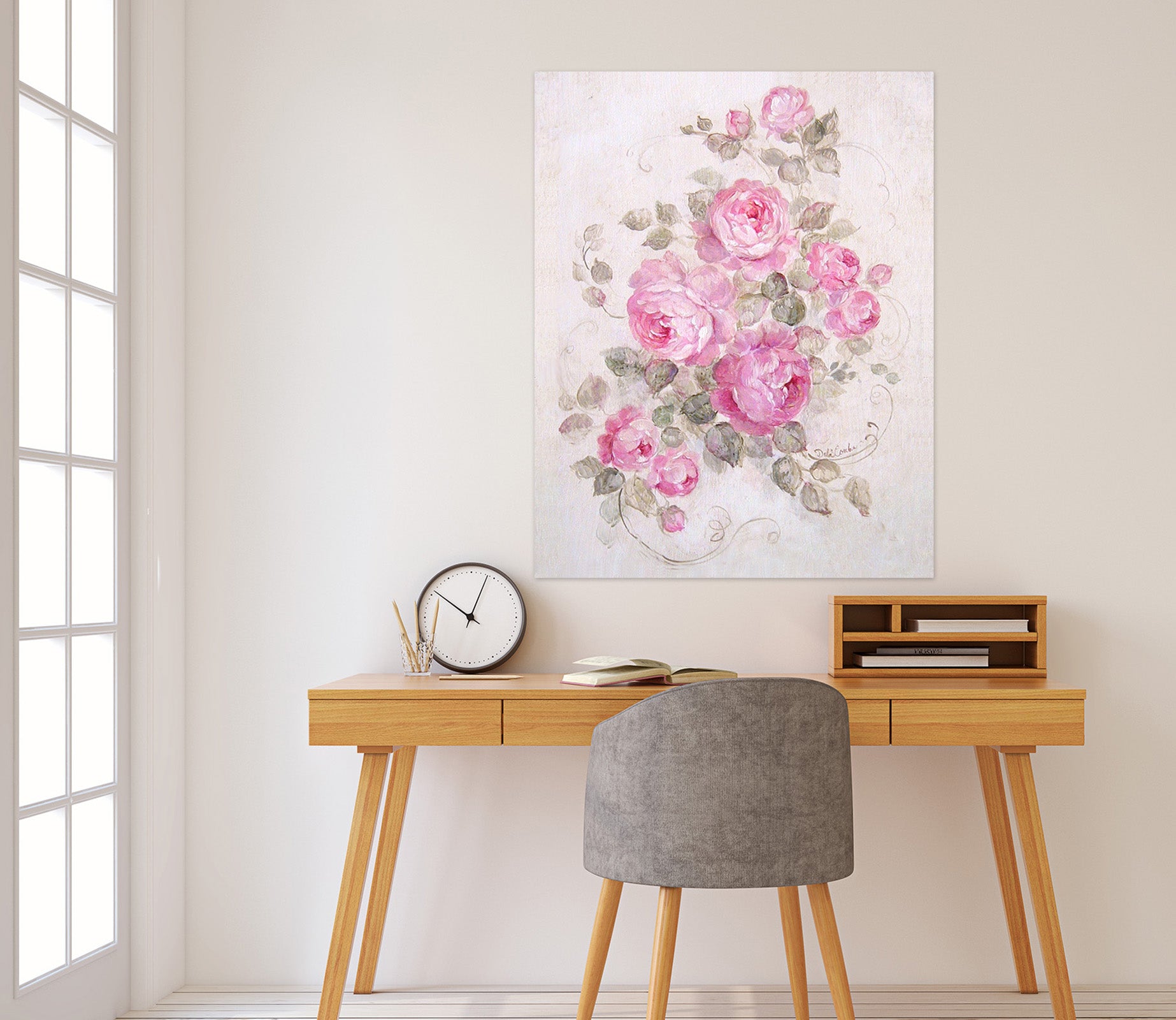 3D Flower Vine Pink 0135 Debi Coules Wall Sticker