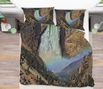 3D Rainbow Waterfall 2125 Kathy Barefield Bedding Bed Pillowcases Quilt Quiet Covers AJ Creativity Home 