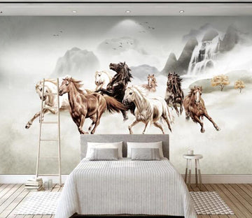 3D Waterfall Horse WC1419 Wall Murals