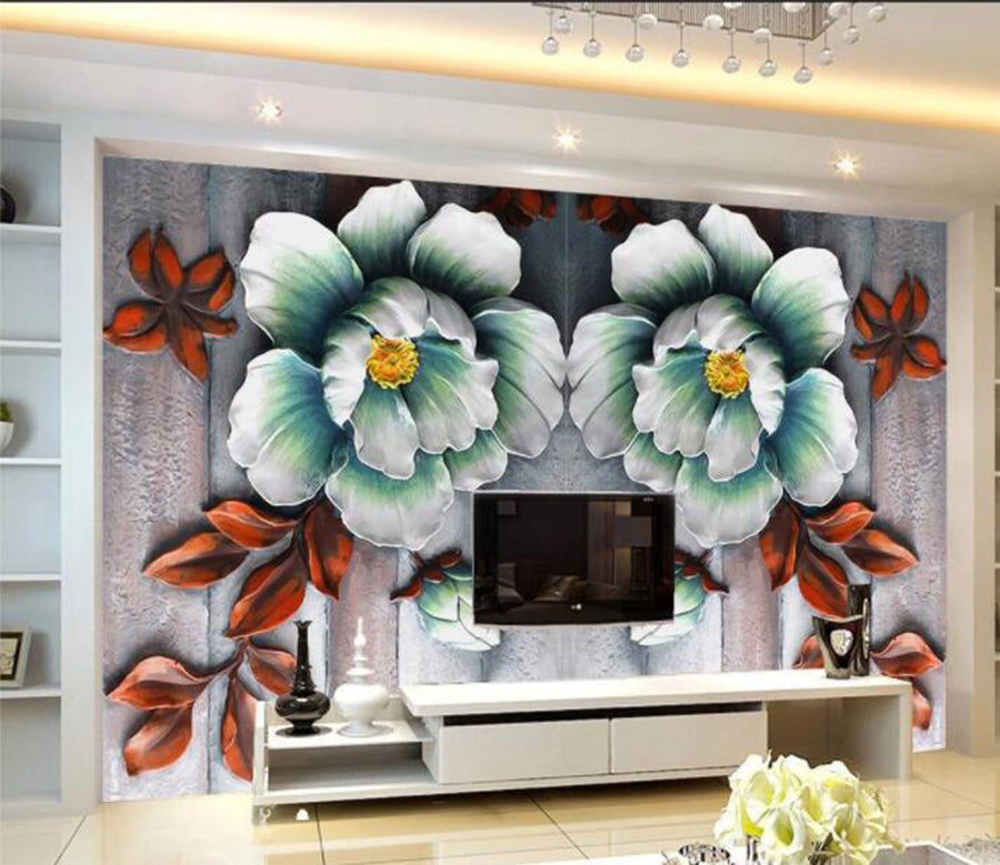 3D Green Flower WC851 Wall Murals