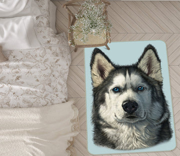 3D Husky Portrait 1043 Vincent Hie Rug Non Slip Rug Mat Mat AJ Creativity Home 