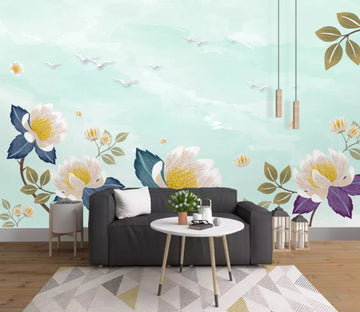 3D Flower Dove WC1564 Wall Murals