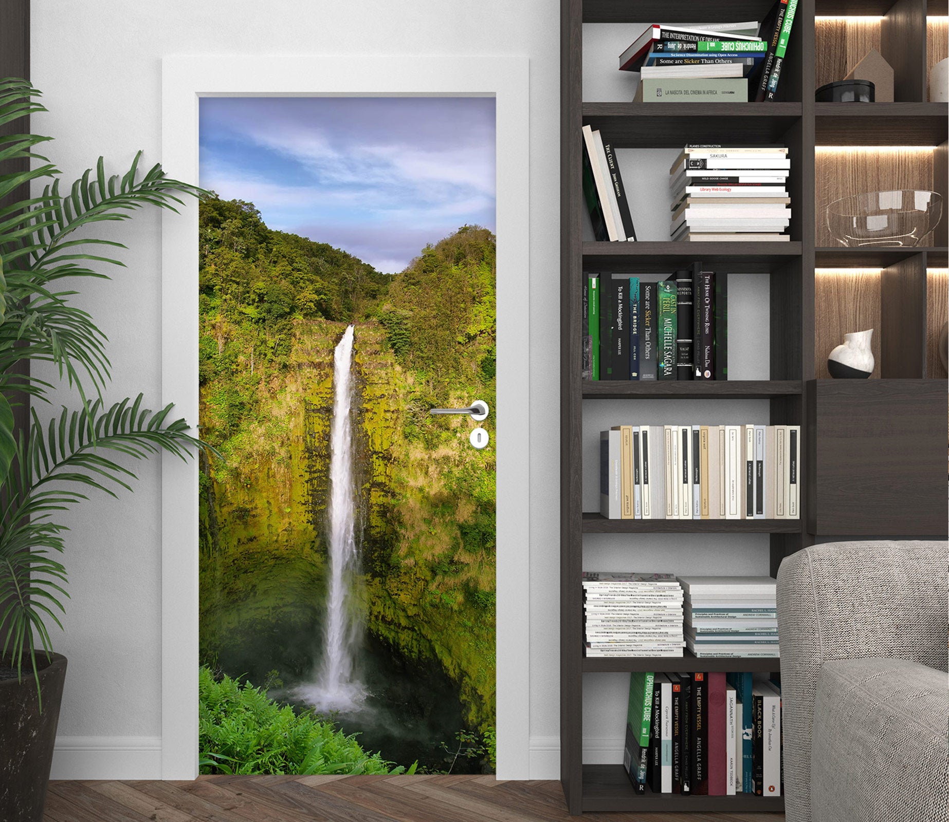 3D Fine Waterfall 030 Door Mural