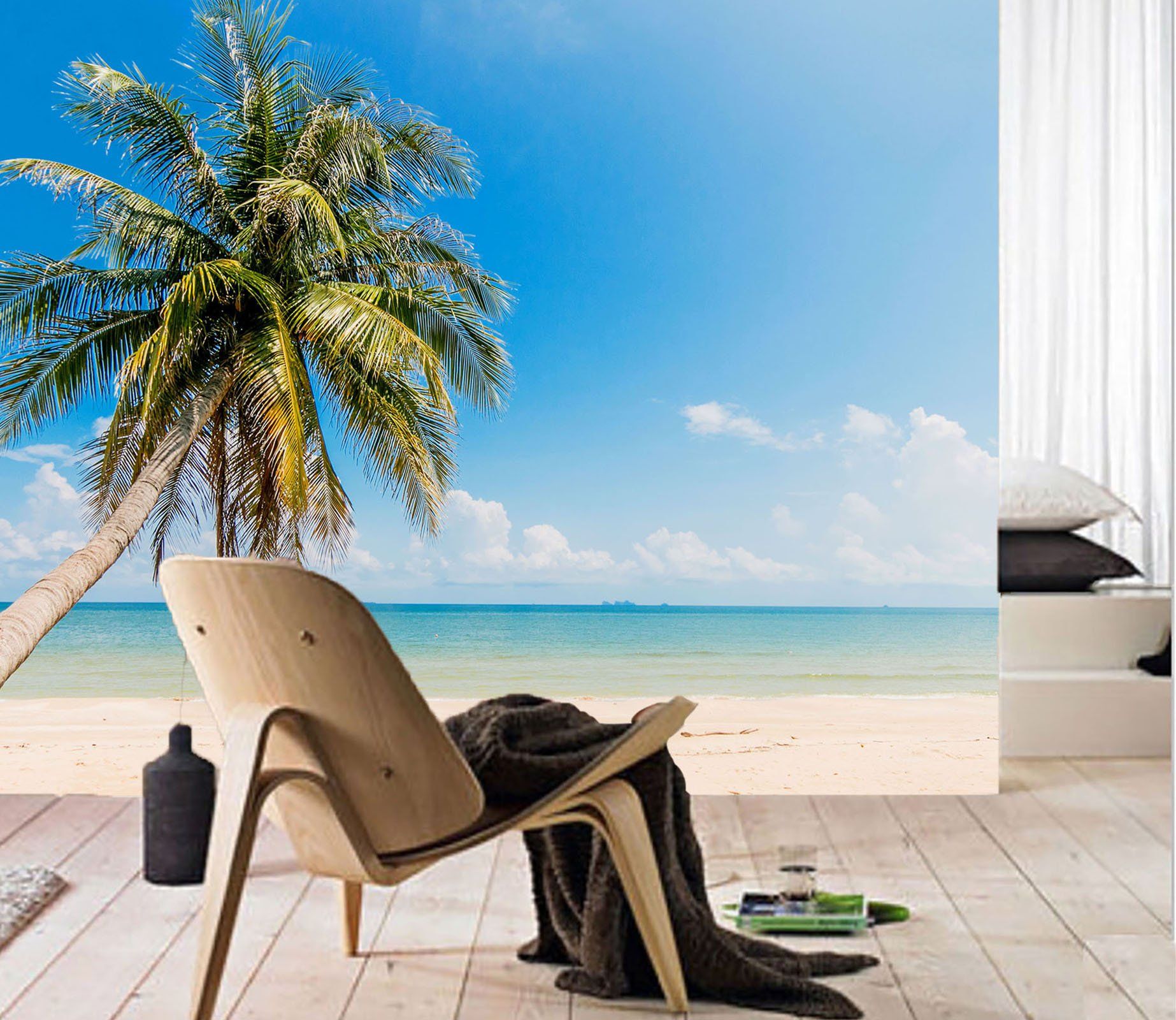 3D Beach Coconut Tree 21 Wall Murals Wallpaper AJ Wallpaper 2 