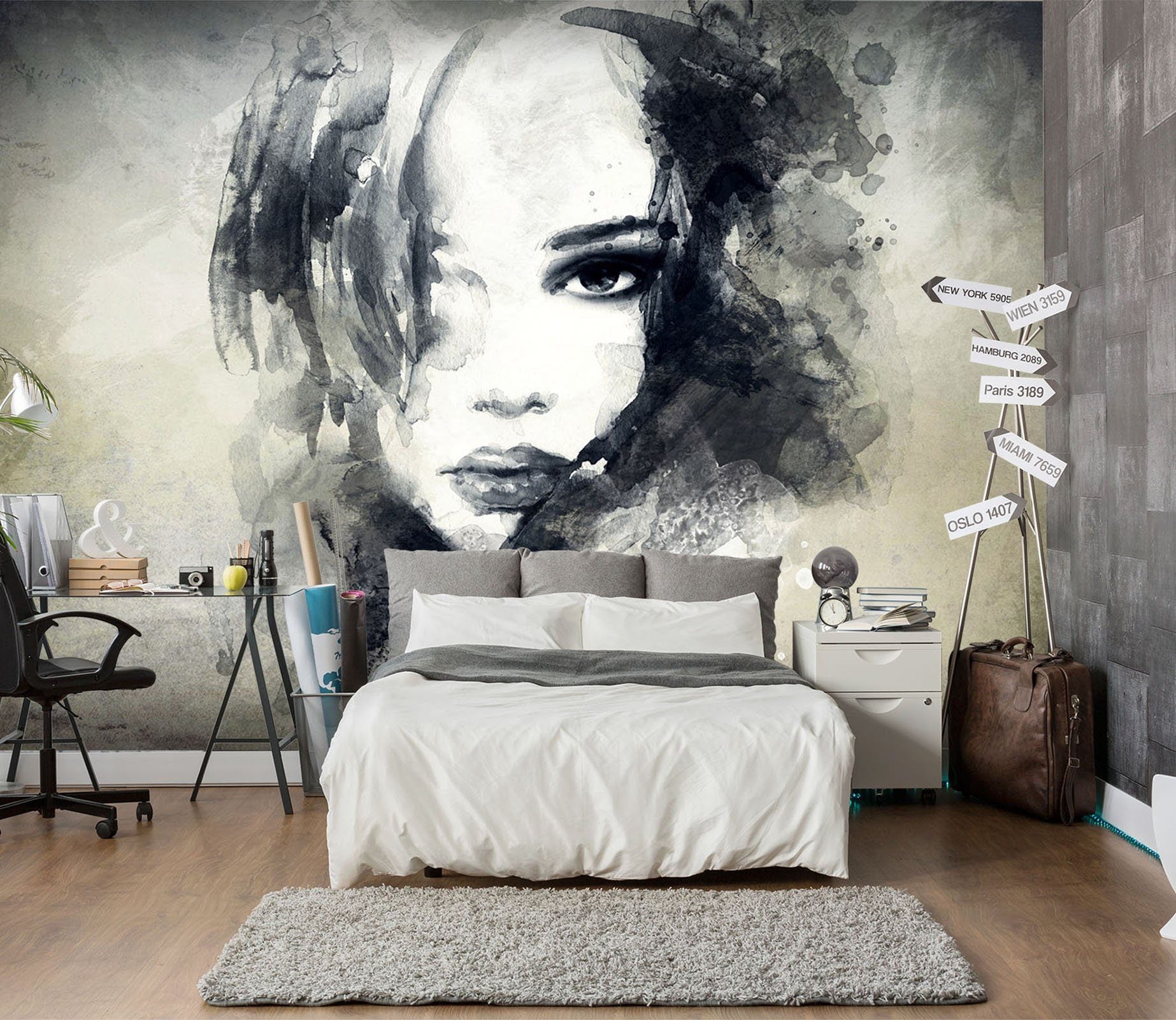 3D Woman Ink Painting 584 Wallpaper AJ Wallpaper 2 