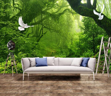 3D Pigeon Forest WC310 Wall Murals