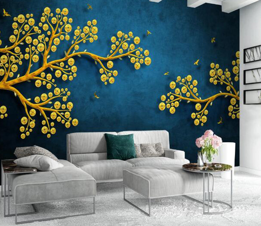 3D Copper Money Tree WC1347 Wall Murals