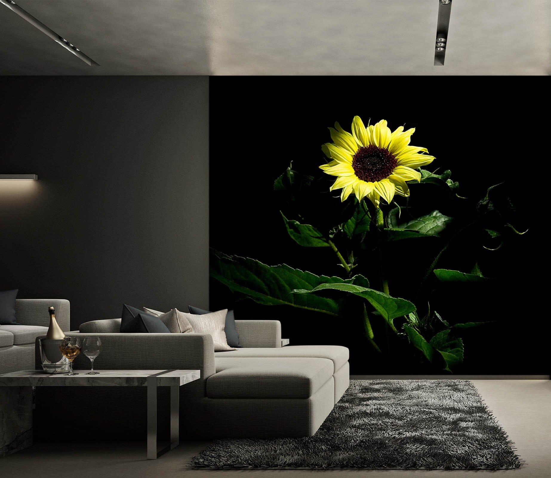 3D Dark Sunflower 125 Kathy Barefield Wall Mural Wall Murals Wallpaper AJ Wallpaper 2 