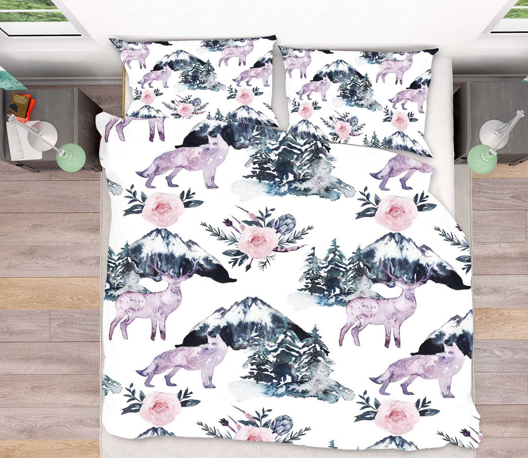 3D Mountain Deer 18184 Uta Naumann Bedding Bed Pillowcases Quilt