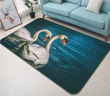 3D Swan Lake 82155 Animal Non Slip Rug Mat
