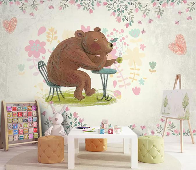 3D Cute Bear 1425 Wall Murals Wallpaper AJ Wallpaper 2 