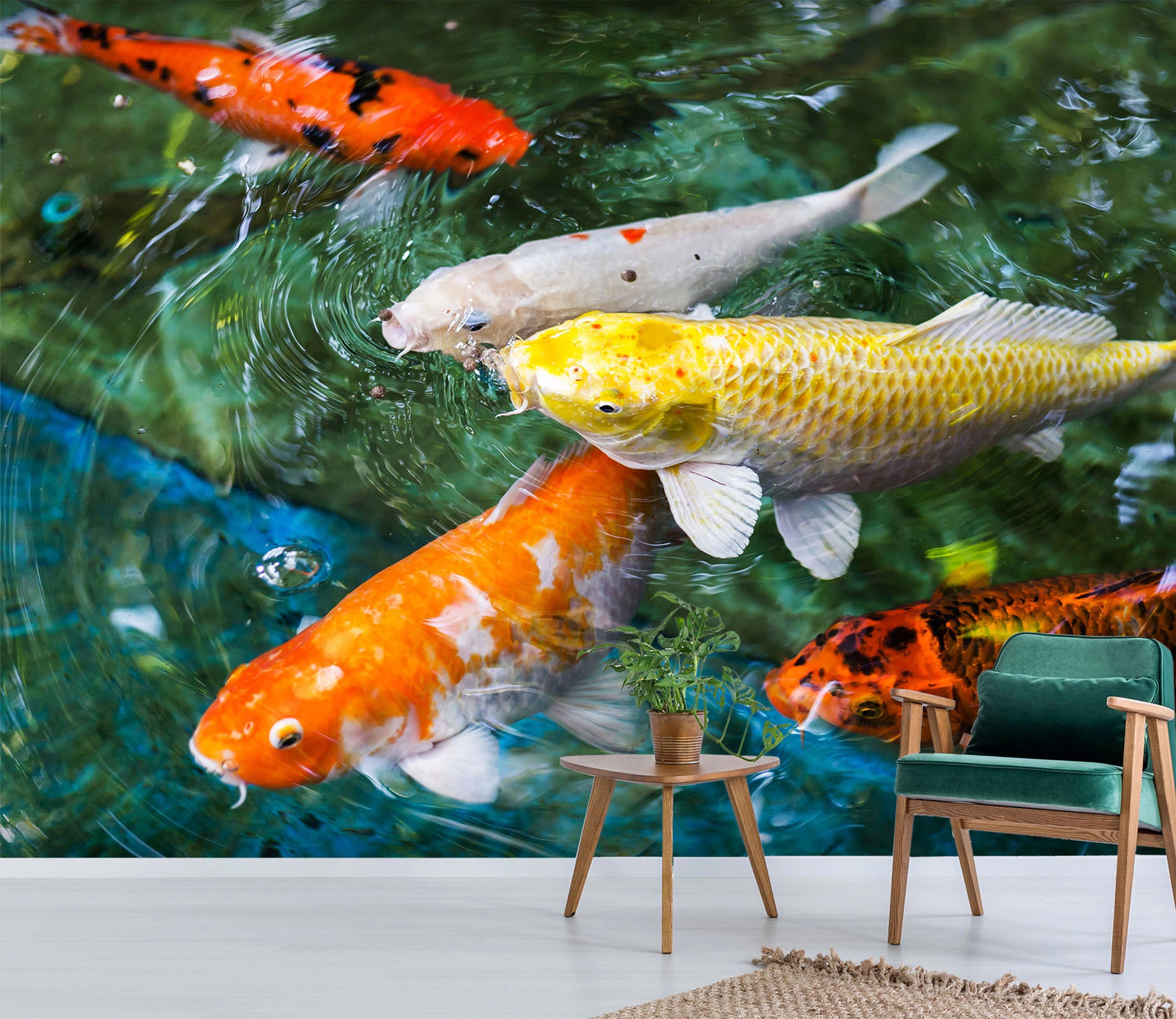 3D Koi Fish 379 Wall Murals