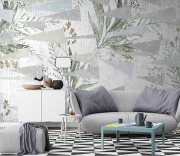 3D Green Leaf Pattern WG033 Wall Murals