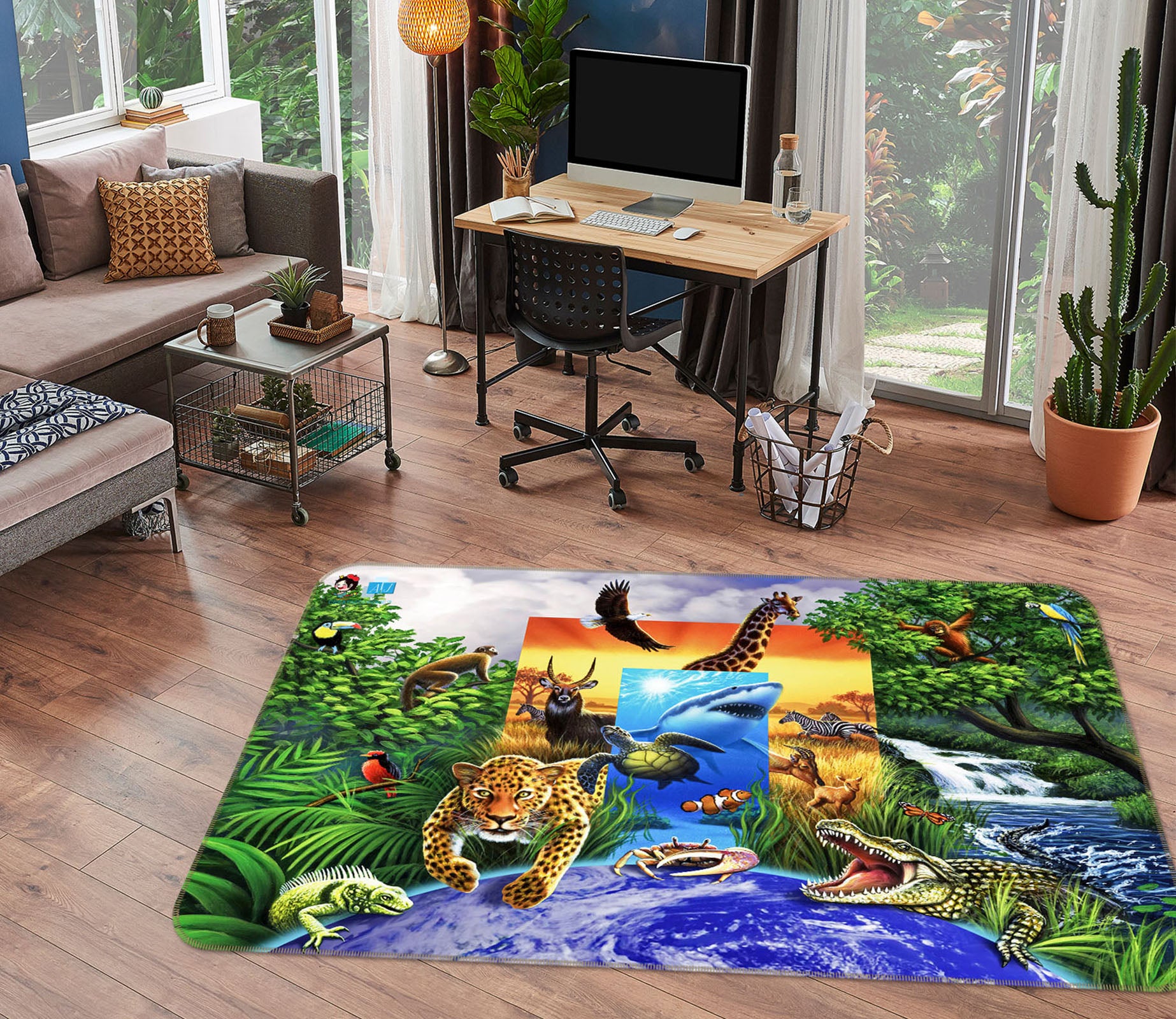 3D Wild World 85084 Jerry LoFaro Rug Non Slip Rug Mat