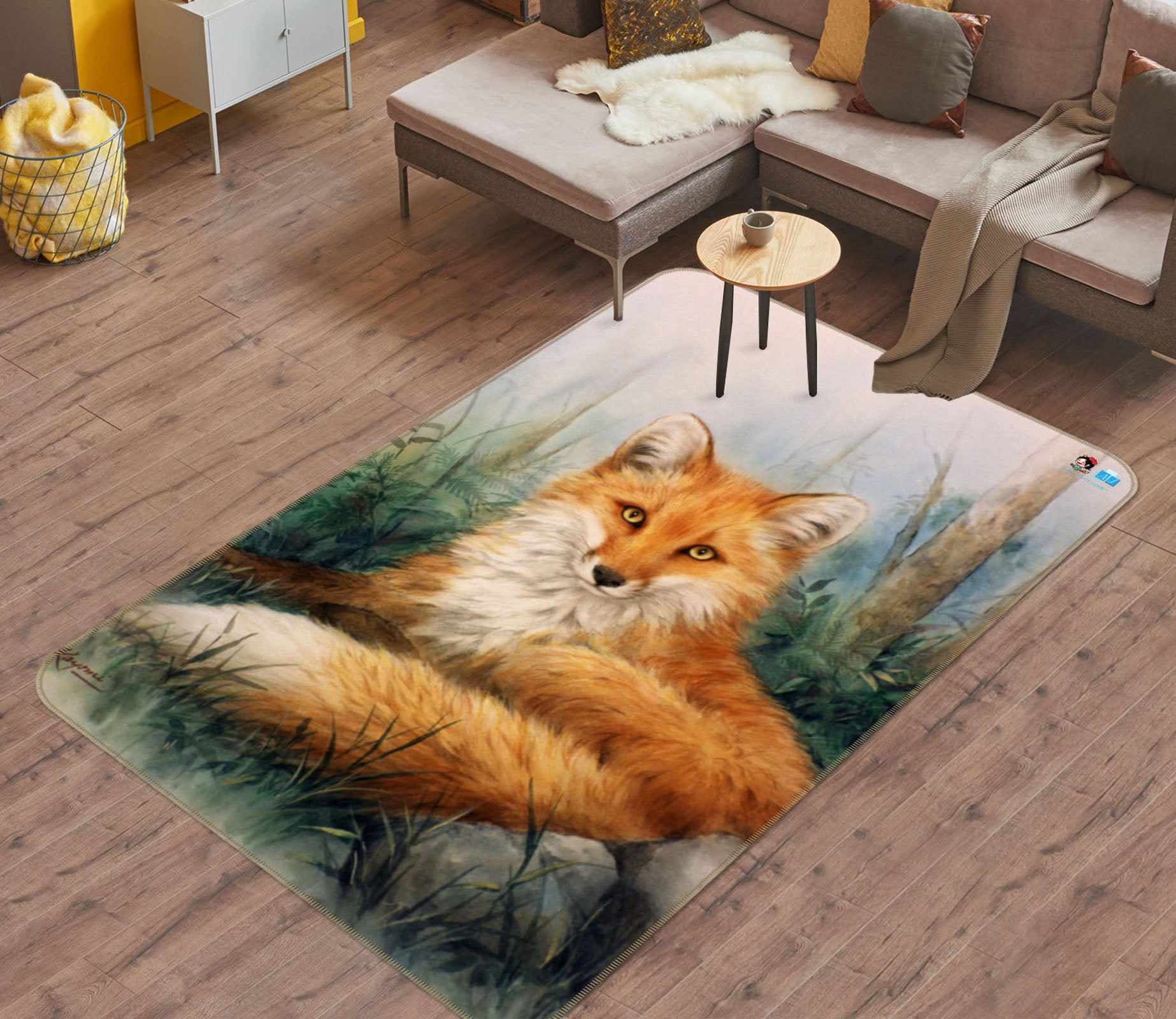 3D Animal Fox 5708 Kayomi Harai Rug Non Slip Rug Mat