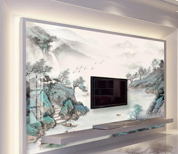 3D Lake Stone WC1360 Wall Murals