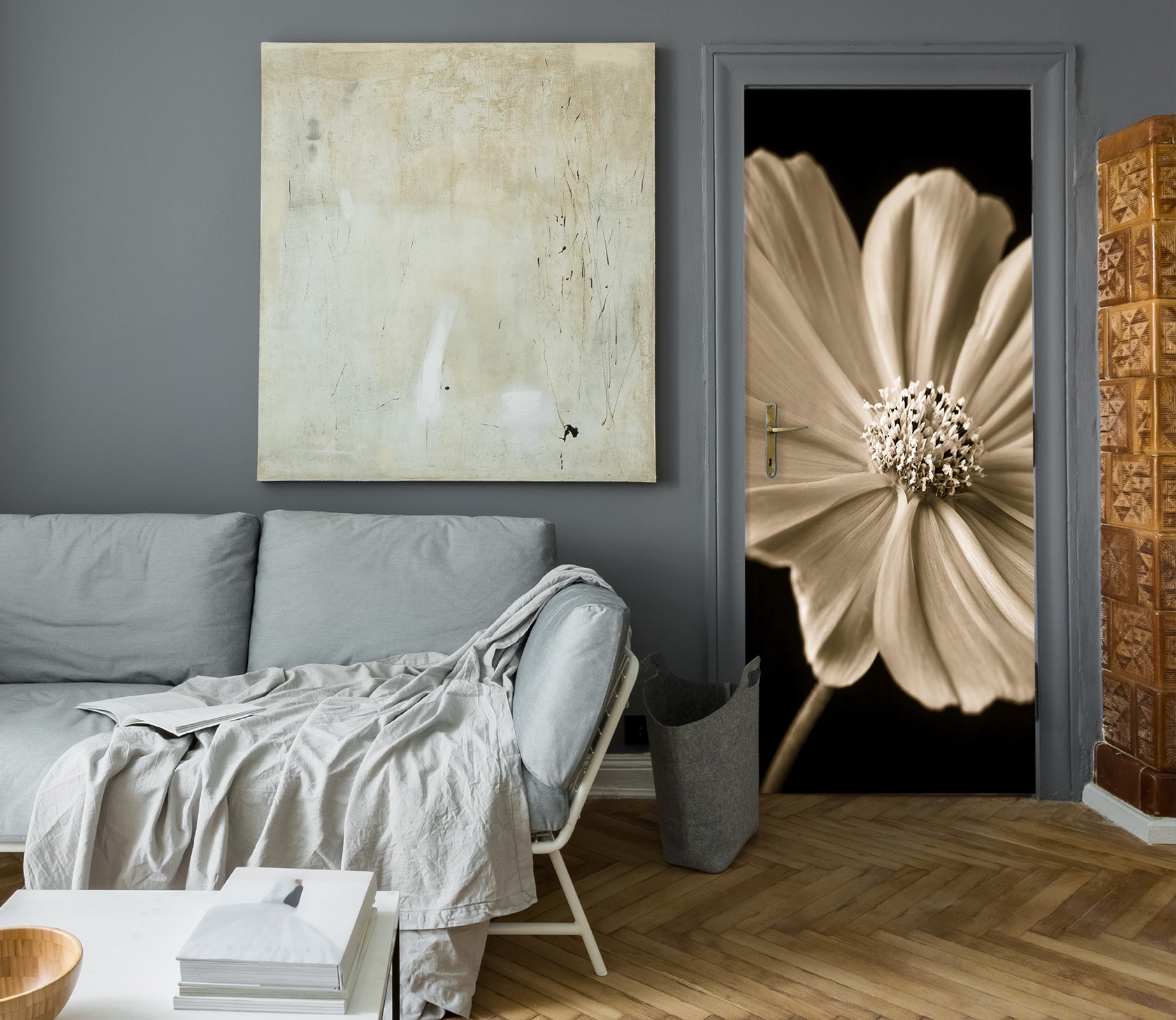 3D Modern Flowers 5016 Assaf Frank Door Mural