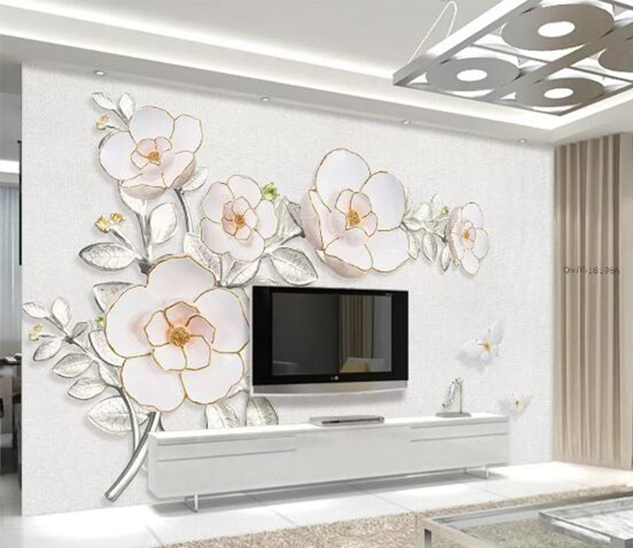 3D Phnom Penh Flower WC501 Wall Murals