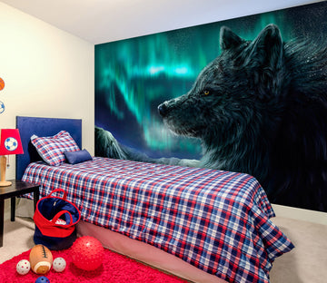 3D Black Wolf 197 Wall Murals