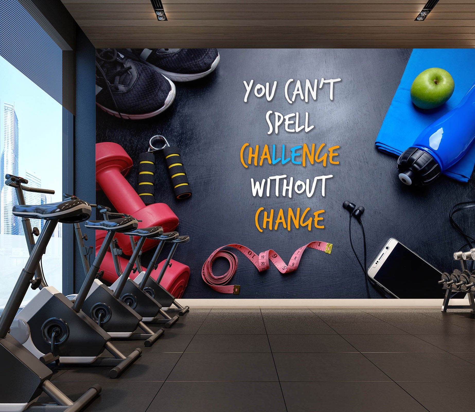 3D Colored Dumbbells 094 Wall Murals Wallpaper AJ Wallpaper 2 