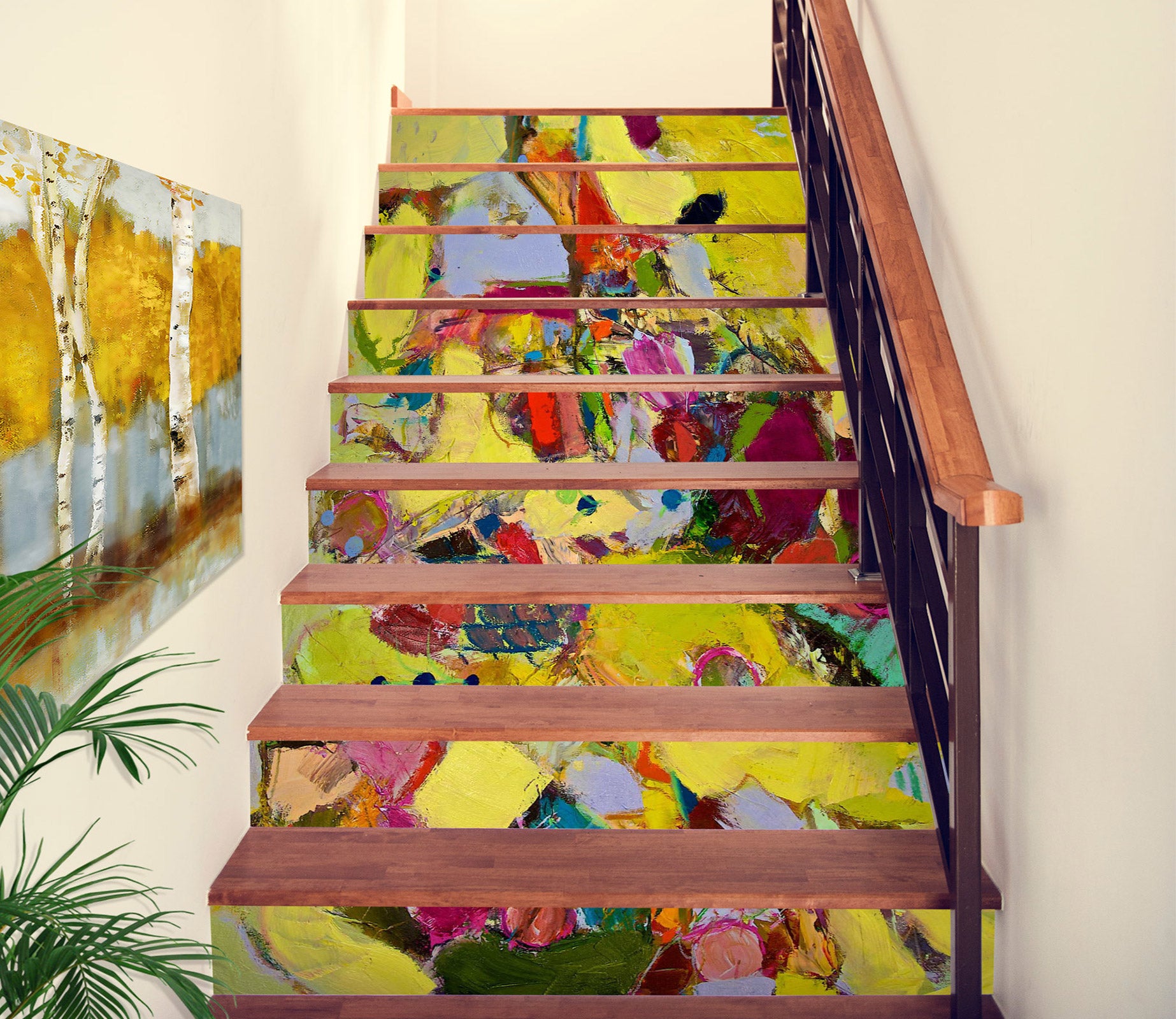 3D Oil Painting Color Block Pattern 9021 Allan P. Friedlander Stair Risers