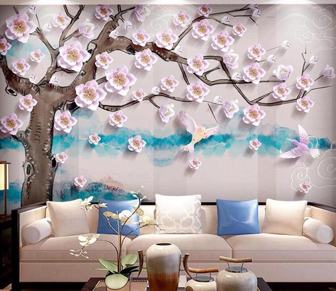 3D Flower Tree 1314 Wall Murals Wallpaper AJ Wallpaper 2 