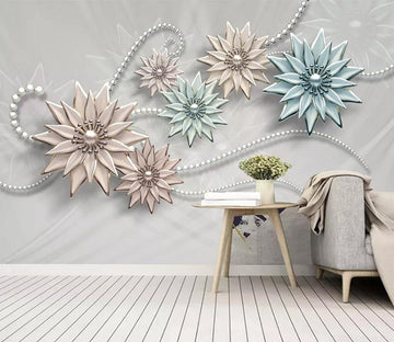 3D Jewelry Flower WC2751 Wall Murals