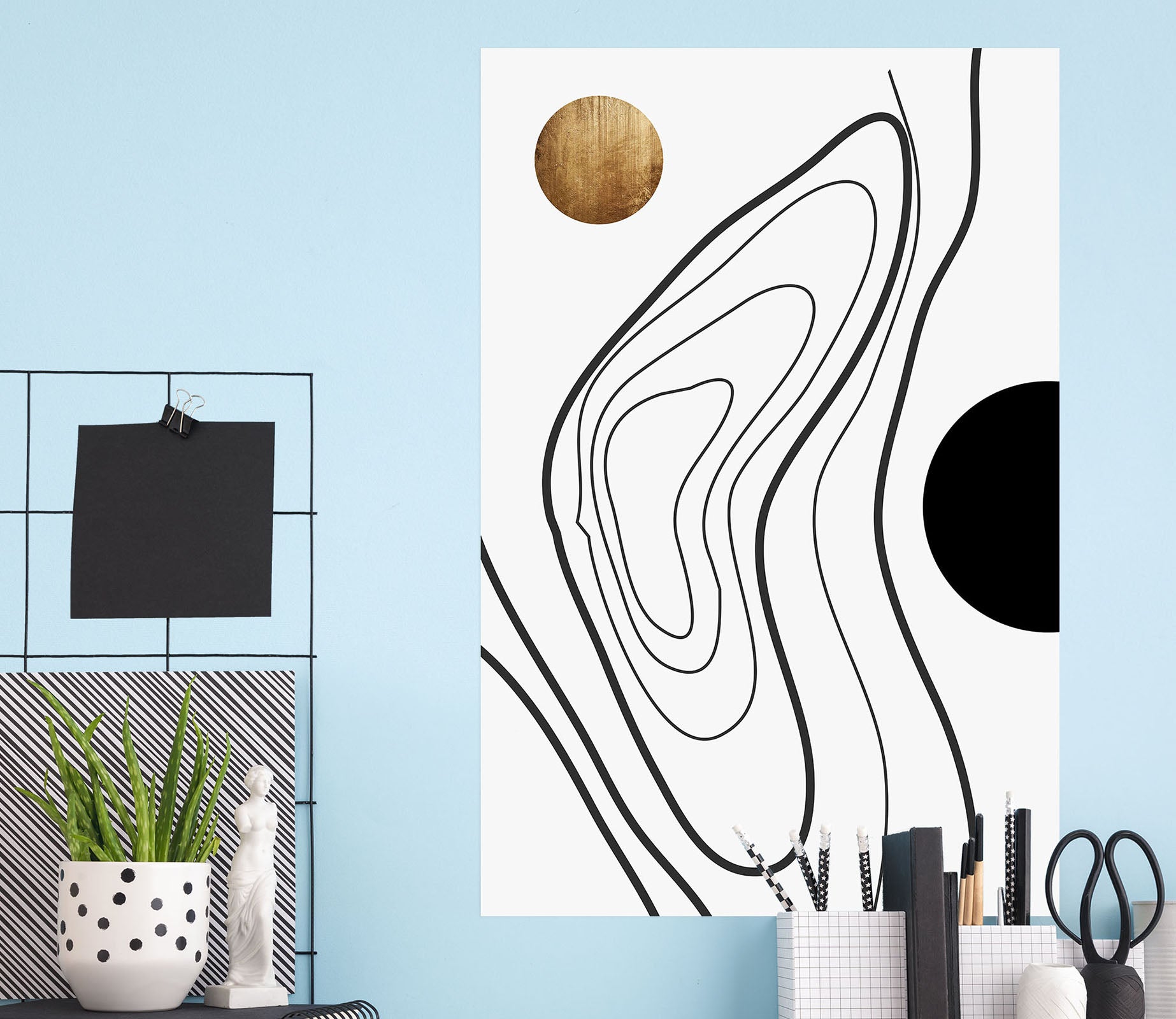 3D Sketch Lines 185 Boris Draschoff Wall Sticker