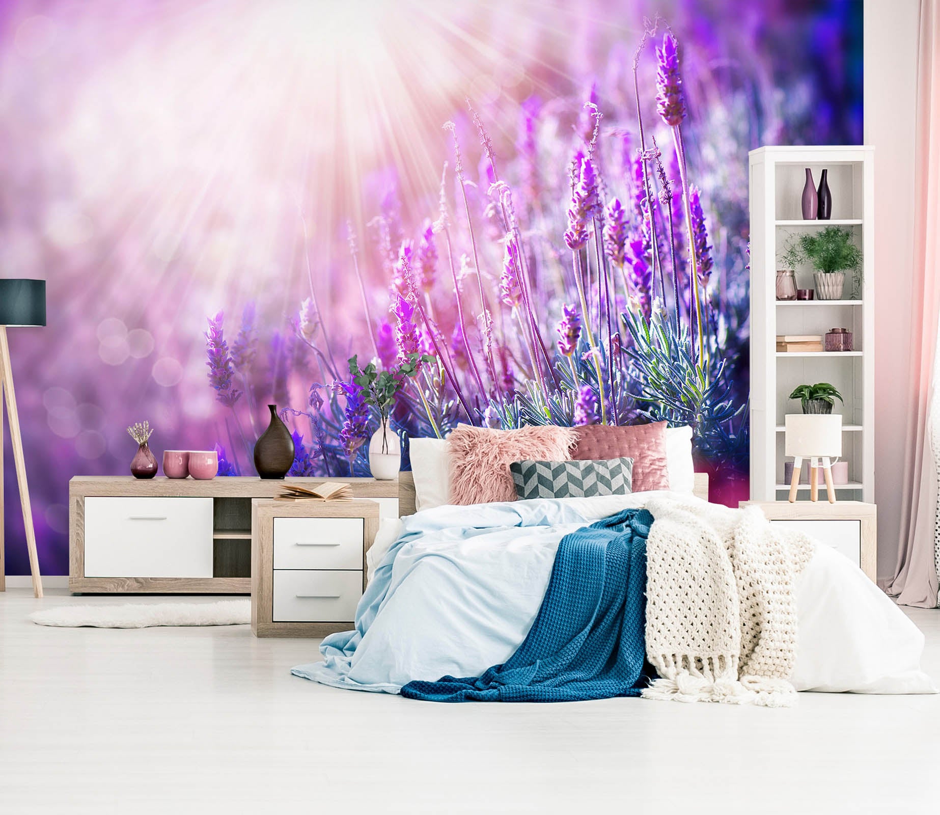 3D Sun lavender 1105 Wall Murals