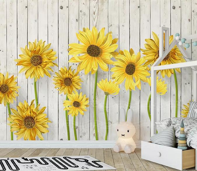 3D Sunflower 1337 Wall Murals Wallpaper AJ Wallpaper 2 