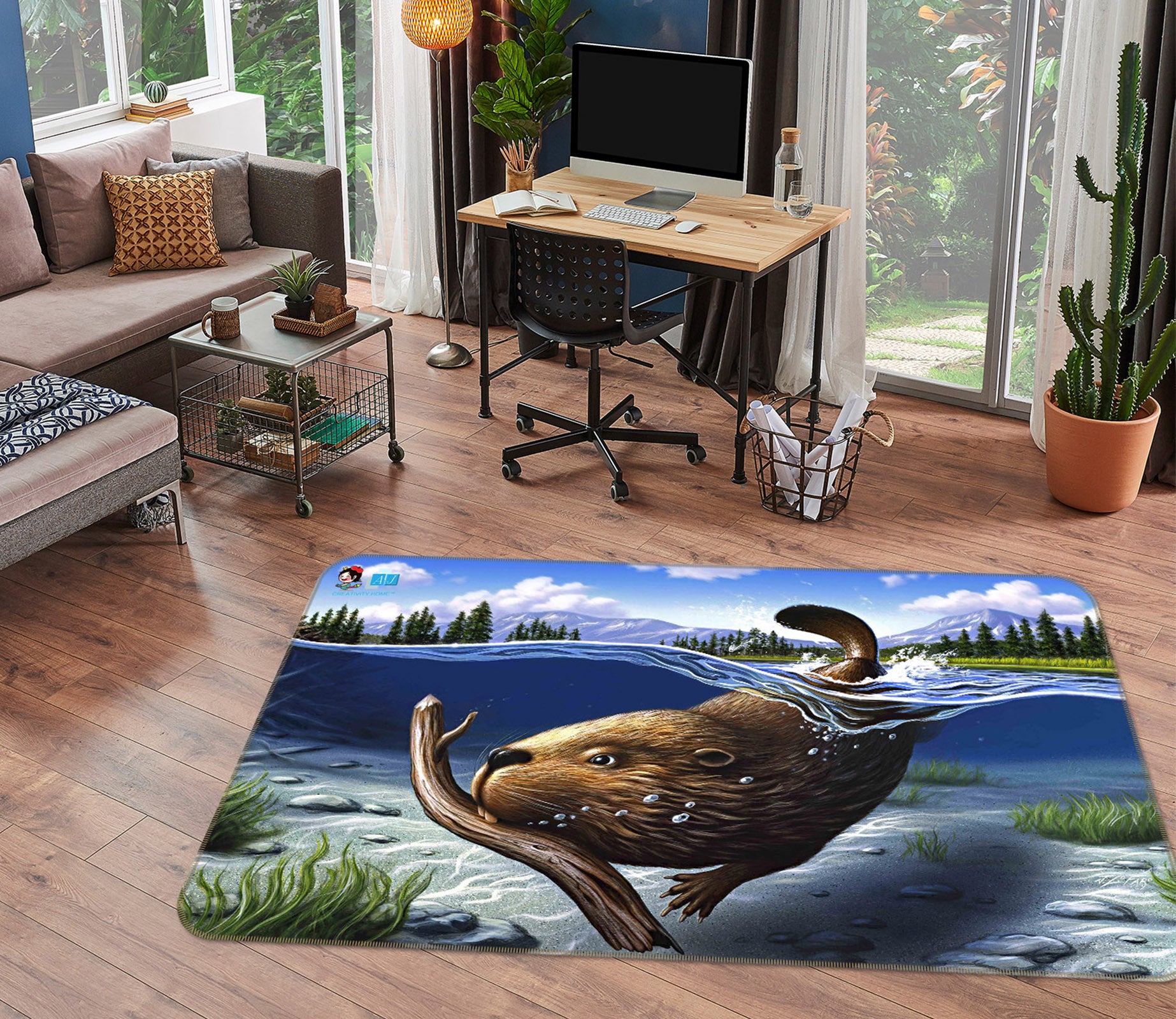 3D Busy Beaver 85053 Jerry LoFaro Rug Non Slip Rug Mat