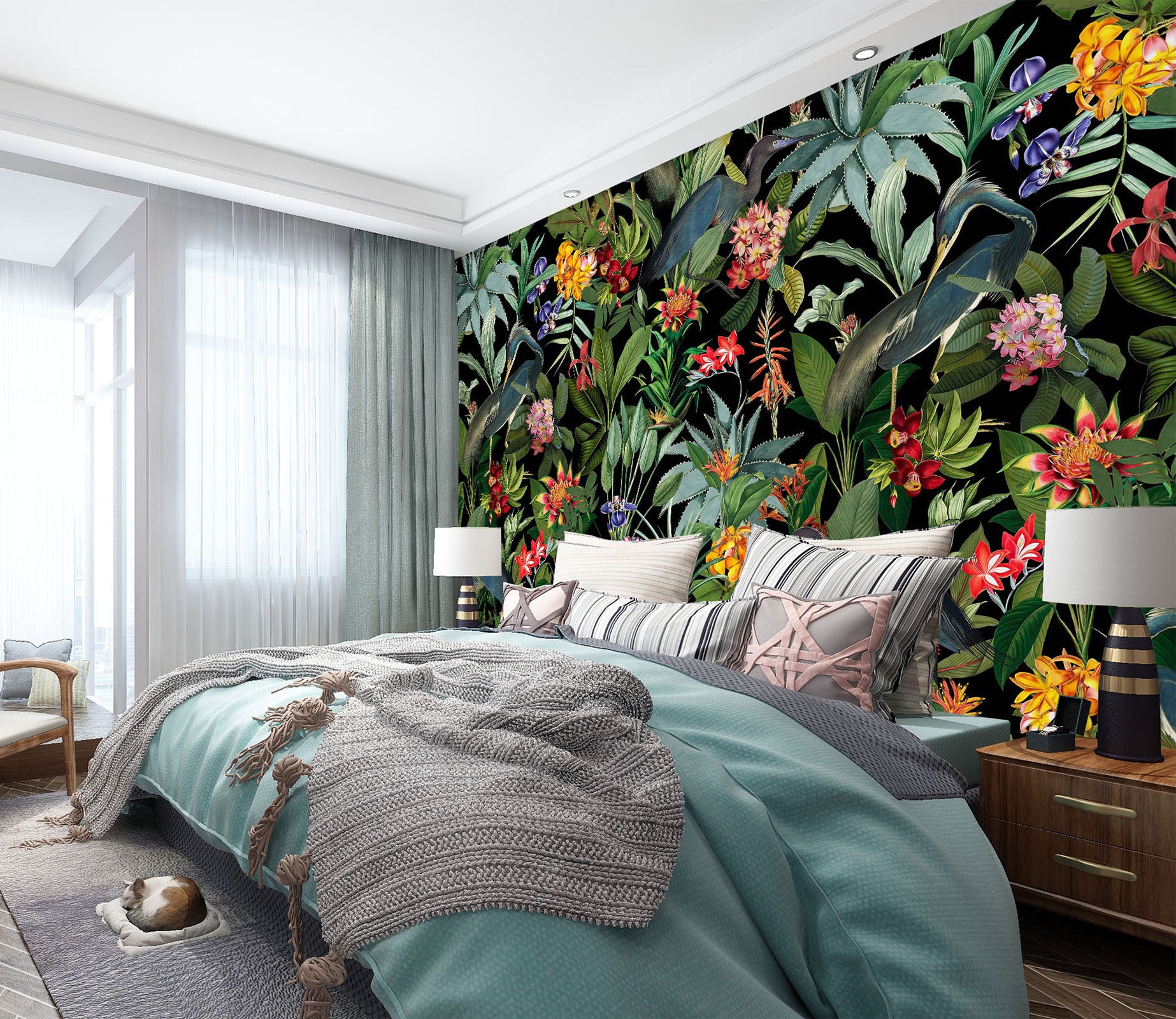 3D Woods Flowers 1401 Uta Naumann Wall Mural Wall Murals