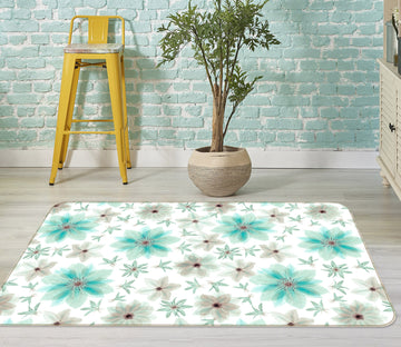 3D Gray Green Flower 83282 Assaf Frank Rug Non Slip Rug Mat